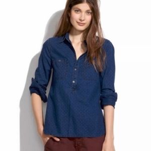 Madewell chambray pin dot button down